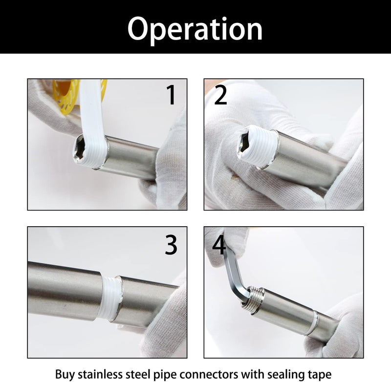 Aopin 2Pcs Shower Head Extension Pipes 304 Stainless Steel 1  2pt External Thread To 1  2pt Internal Thread 30mm Extension Water Pipe Connector - Image 5