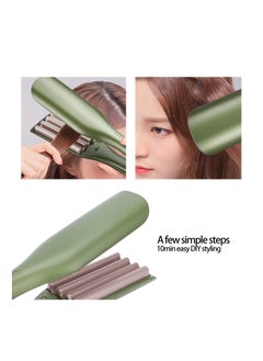 Y&D Titanium Ceramic Hair Crimper, PTC Heating Waver 80W Volumizing Crimper Styling Tool Crimping Iron Salon-Grade Crimped Hairstyles for Women Girls, heating (Green)  - Image 3