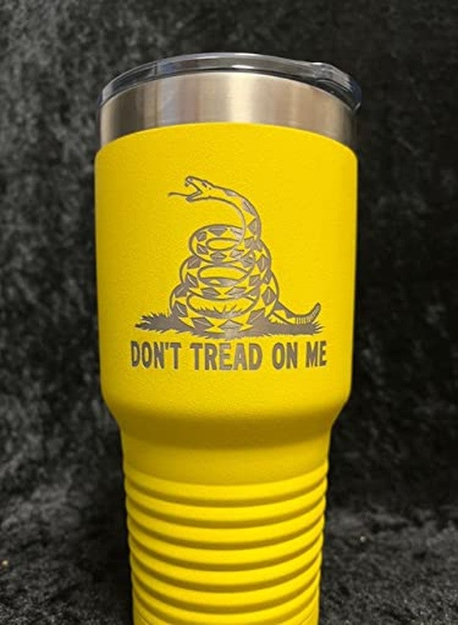 Maverick Advantage 30 oz Yellow Gadsden Flag Tumbler - Don't Tread On Me - Snake Tumbler - American Flag Coffee Travel Mug - American Made Travel Mug - Double Insulated Tumbler - Image 1