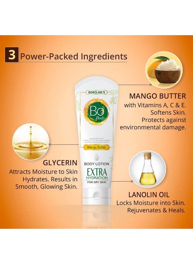 BOROLINE Bo Body Lotion 250 Ml + Ultrasmooth Night Cream 100 Gm + Free Bo Body 20Ml Trial Pack ; Extra Hydrating Long Lasting Moisturizer With Mango Butter (Pack Of 3)  - Image 4