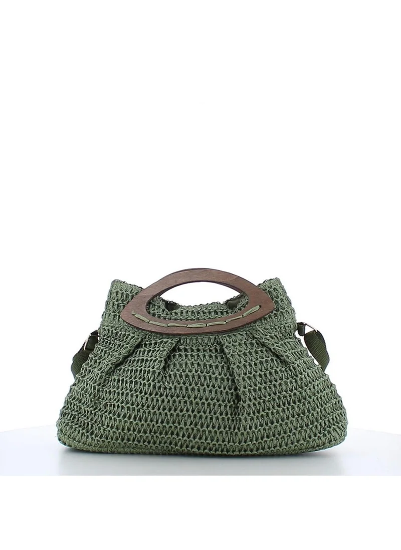 مارينا جالانتي Marina Galanti Women's Bitti Straw-Effect Shoulder Bag - Green