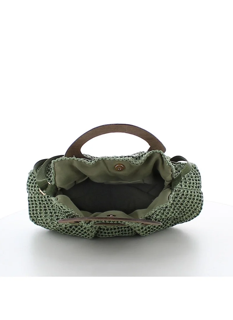 مارينا جالانتي Marina Galanti Women's Bitti Straw-Effect Shoulder Bag - Green