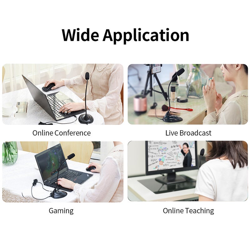 SENICC SM-008 3.5mm Desktop Microphone Multifunctional Noise Reduction Computer Microphone for Conference Lecture Voice Chat - Image 5