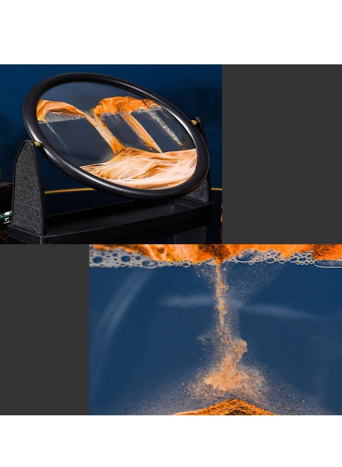 Inder 8" Desktop Moving Flowing Sand Art Picture Frame Hourglass Dynamic 3D Motion Deep Sea Sandscapes Landscapes Glass Painting For Home Office Decoration(Red) - Image 5