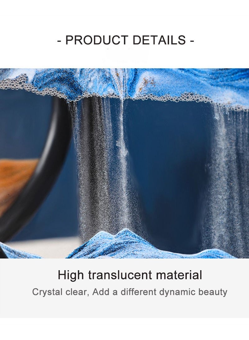 Inder 8" Desktop Moving Flowing Sand Art Picture Frame Hourglass Dynamic 3D Motion Deep Sea Sandscapes Landscapes Glass Painting For Home Office Decoration(Red) - Image 3