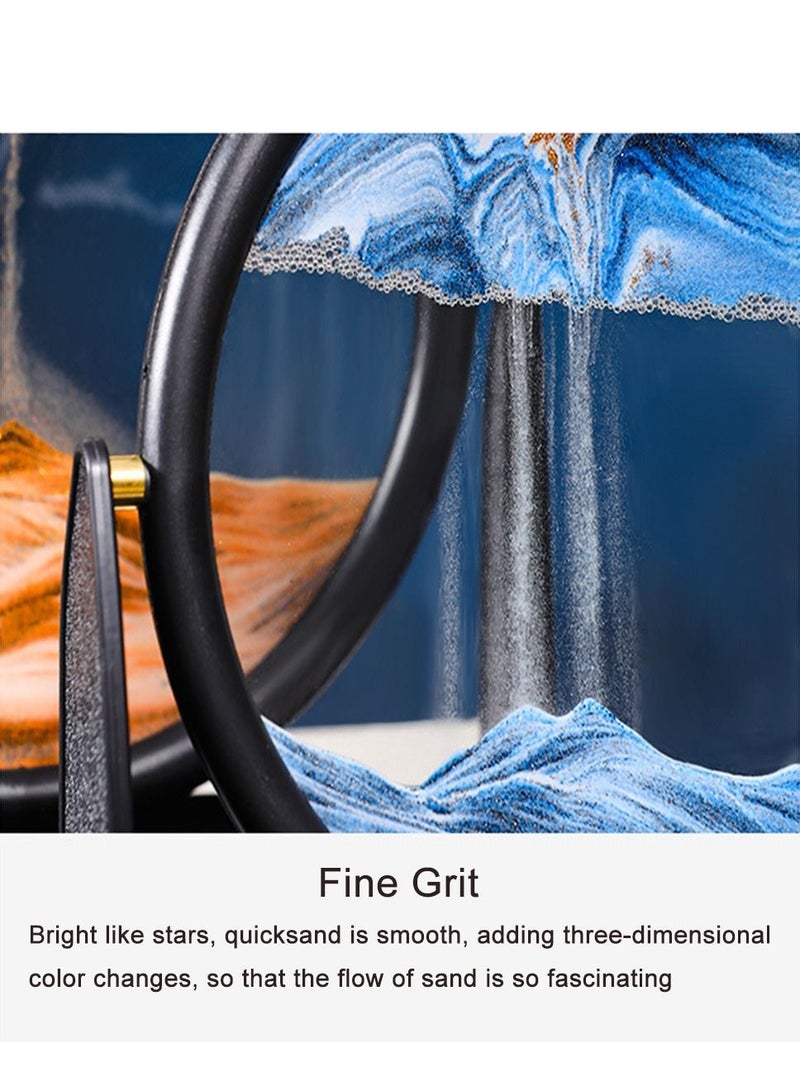 Inder 8" Desktop Moving Flowing Sand Art Picture Frame Hourglass Dynamic 3D Motion Deep Sea Sandscapes Landscapes Glass Painting For Home Office Decoration(Red) - Image 4