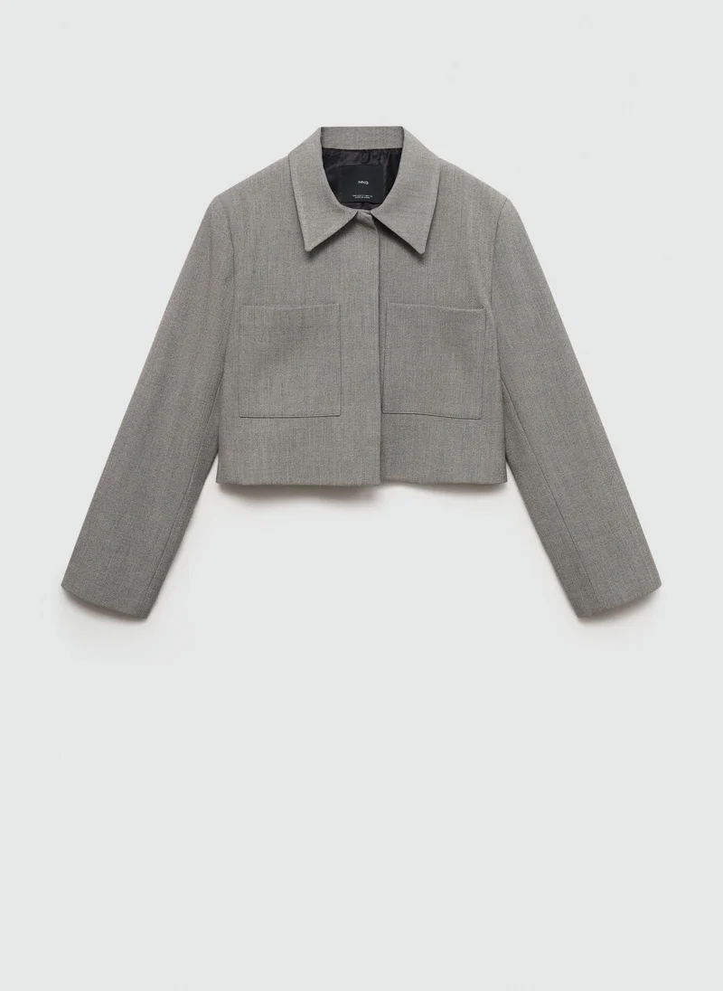 مانجو Essential Cropped Pocket Jacket