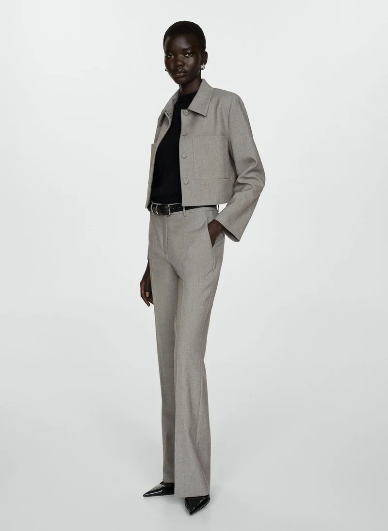 مانجو Essential Cropped Pocket Jacket