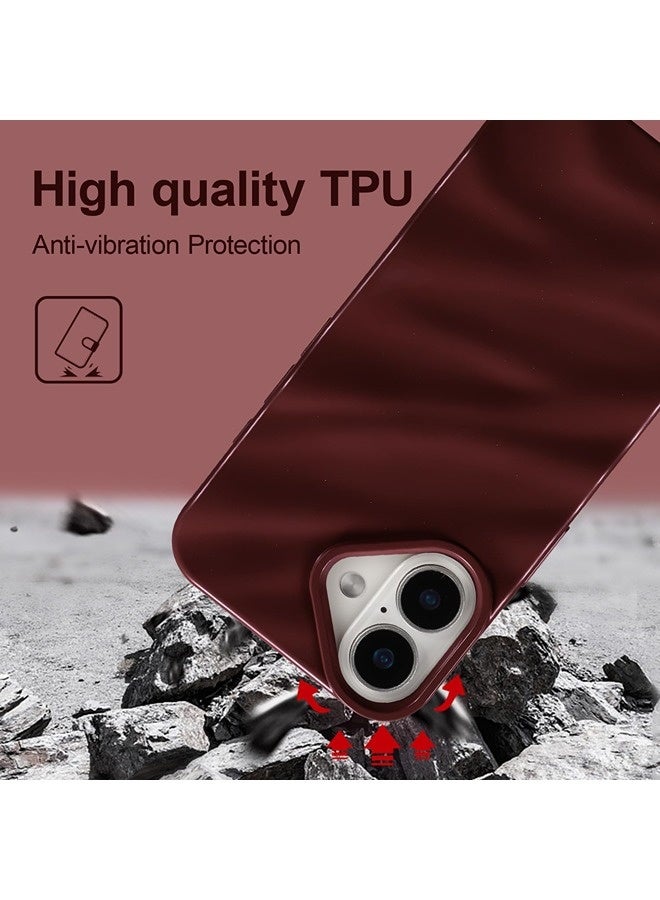 ShebSheb Compatible with iPhone 16 Case Soft TPU Bumper Cute Wave Water Ripple Pattern Case, for Girls Women, Slim, Satin Glossy, Shockproof, Protective Phone Cover - Image 4