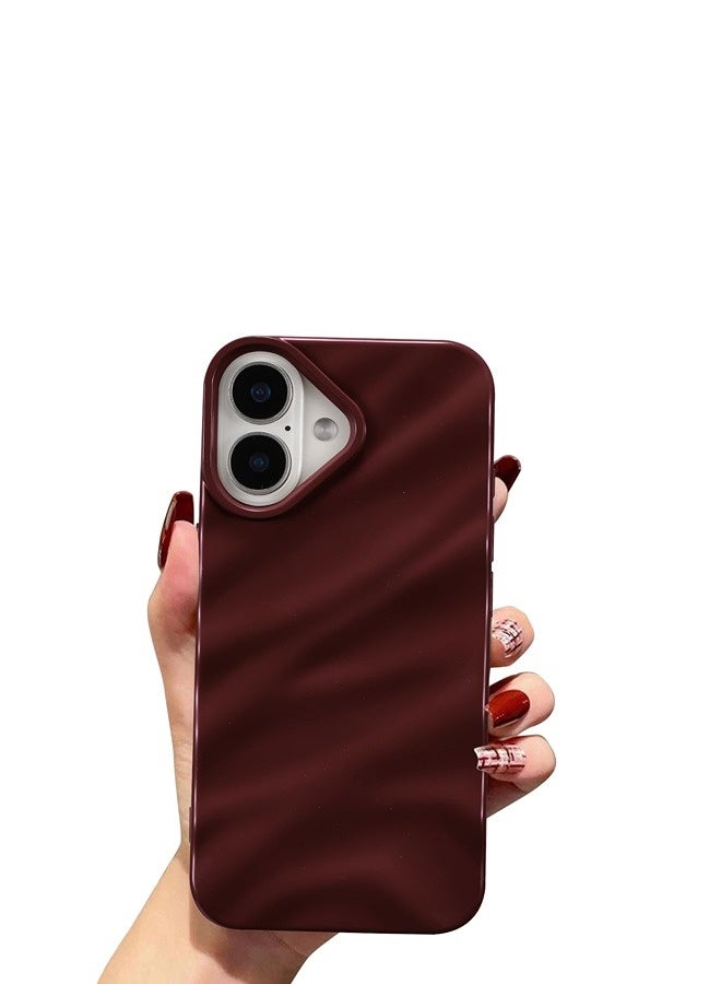 ShebSheb Compatible with iPhone 16 Case Soft TPU Bumper Cute Wave Water Ripple Pattern Case, for Girls Women, Slim, Satin Glossy, Shockproof, Protective Phone Cover - Image 1