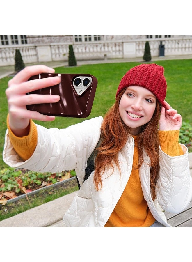 ShebSheb Compatible with iPhone 16 Case Soft TPU Bumper Cute Wave Water Ripple Pattern Case, for Girls Women, Slim, Satin Glossy, Shockproof, Protective Phone Cover - Image 5