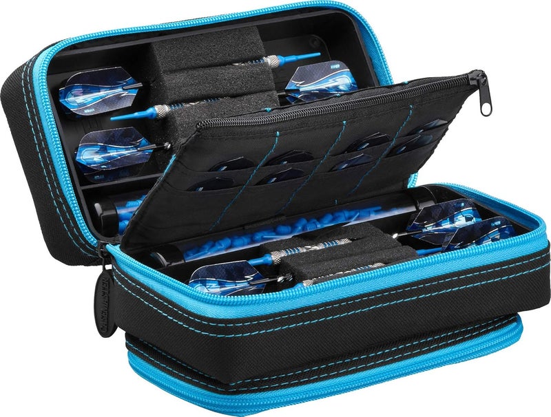 CASEMASTER Plazma Pro, 6 Dart Case for Soft and Steel Tip Darts, Features Large Front Mobile Device Pocket, Built-In Storage Tubes and Pockets for Flights, Tips, Shafts, and Personal Items - Image 1