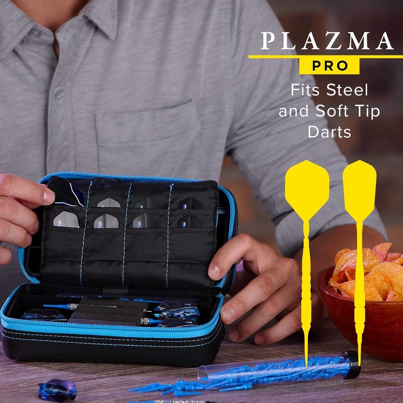 CASEMASTER Plazma Pro, 6 Dart Case for Soft and Steel Tip Darts, Features Large Front Mobile Device Pocket, Built-In Storage Tubes and Pockets for Flights, Tips, Shafts, and Personal Items - Image 5