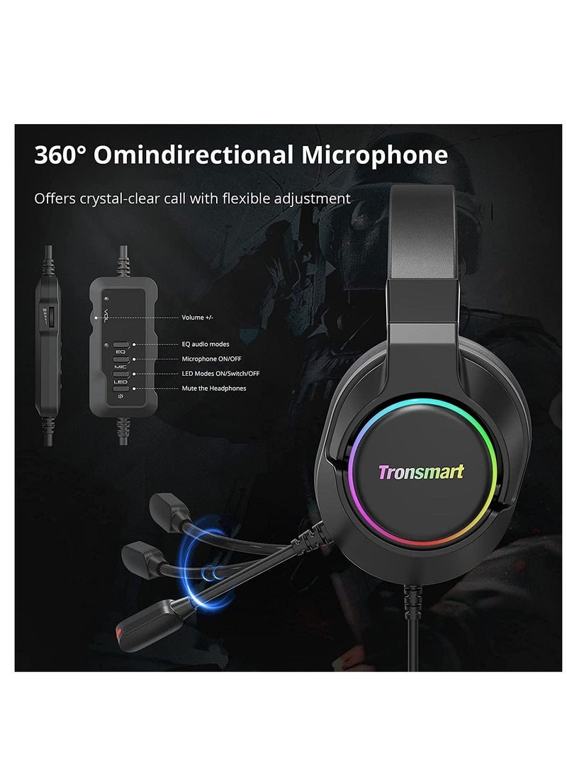 Tronsmart Tronsmart Sparkle PC Gaming Headset USB PS4 Surround Sound 7.1 for Gaming Microphone Noise Cancelling LED Lights/Mute Control/Soft Pads Micro Gaming Headset for Nintendo Switch, Playstation 4, iMac  - Image 2