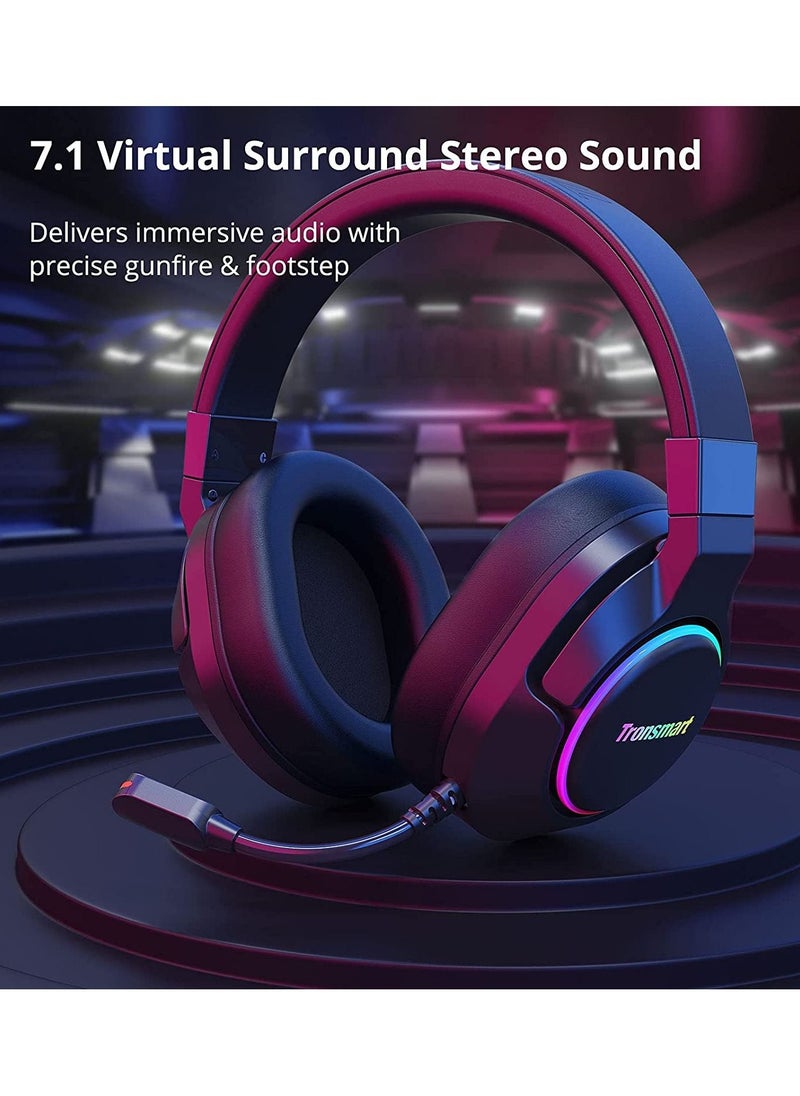 Tronsmart Tronsmart Sparkle PC Gaming Headset USB PS4 Surround Sound 7.1 for Gaming Microphone Noise Cancelling LED Lights/Mute Control/Soft Pads Micro Gaming Headset for Nintendo Switch, Playstation 4, iMac  - Image 3