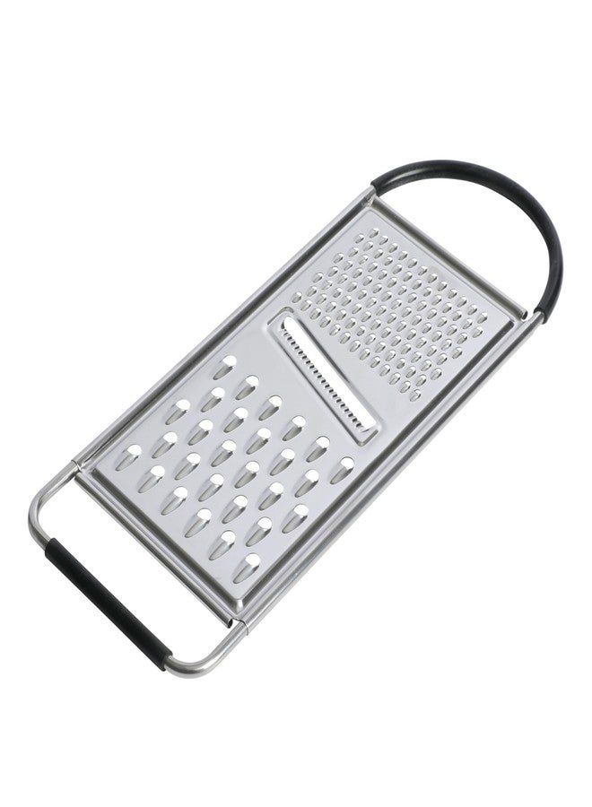 أوستر مبشرة جبن مسطحة من أوستر هيلمسديل بمقبض مانع للانزلاق، مبشرة من الفولاذ المقاوم للصدأ/أداة متعددة الوظائف لتحضير الطعام في المطبخ، أسود - Image 1