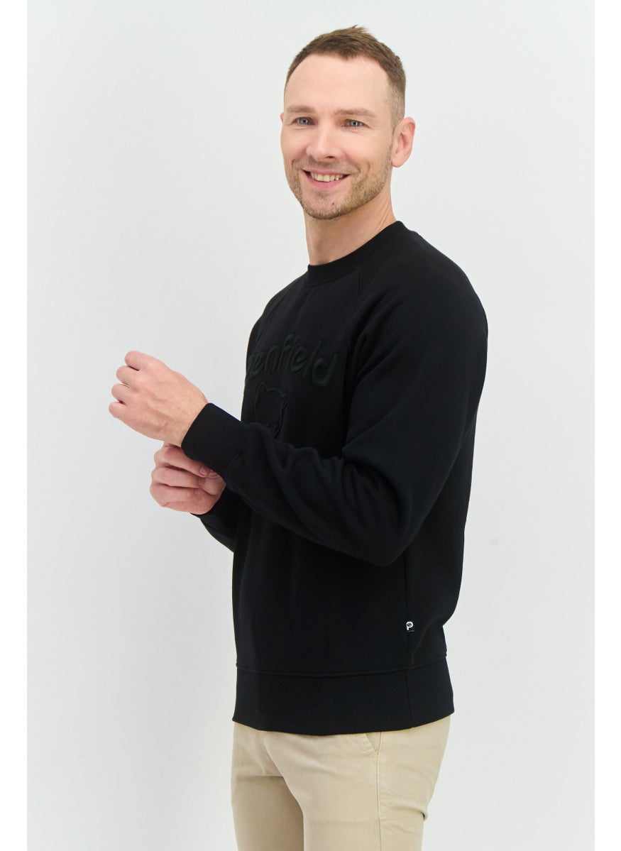 Penfield Men Crew Neck Embroidered Logo Long Sleeves Sweatshirt, Black  - Image 3