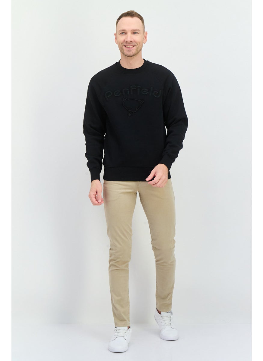 Penfield Men Crew Neck Embroidered Logo Long Sleeves Sweatshirt, Black  - Image 4