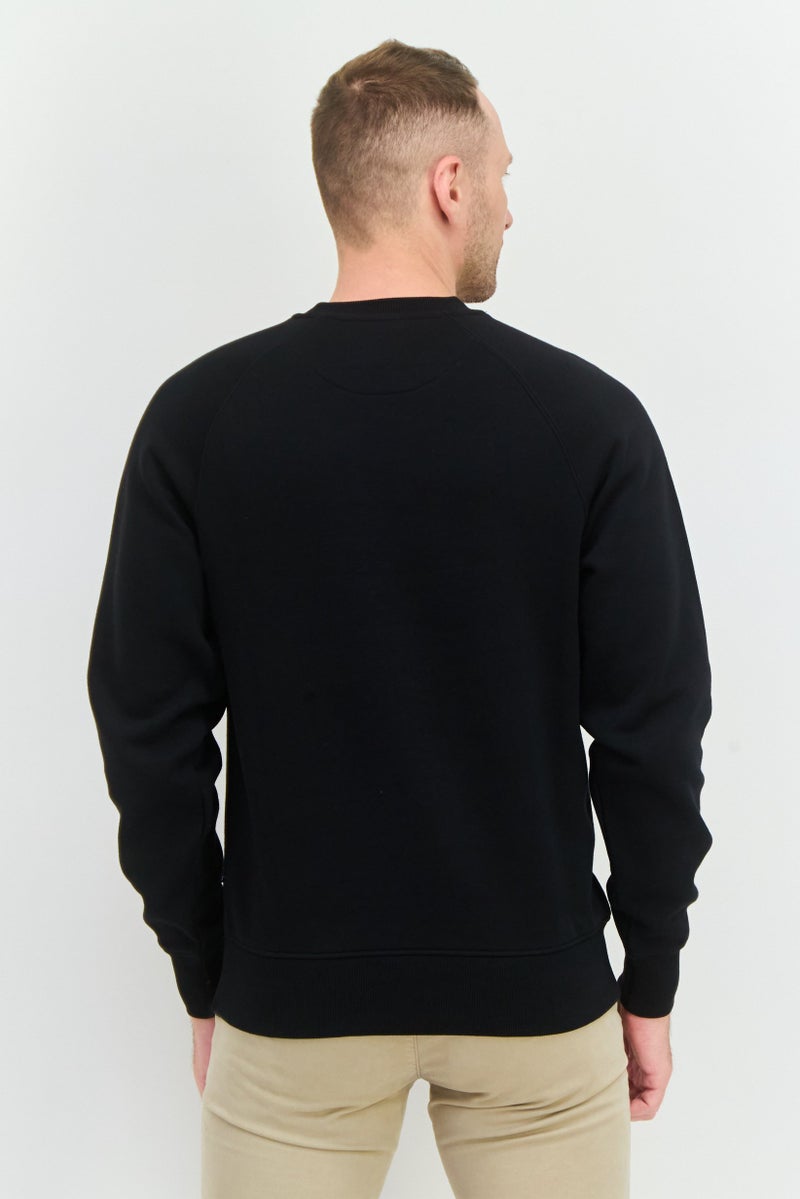 Penfield سويت شيرت رجالي بأكمام طويلة وياقة دائرية مع شعار مطرز، أسود - Image 2