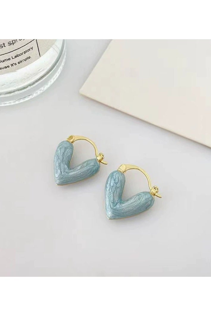 Goolsky Blue Heart Stud Earrings for Women – Niche Design, Elegant Minimalist Style, Perfect for Work & Daily Wear - Image 4