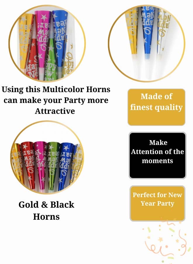 Feelings Happy New Year Horn - 20 cm - Assorted Color - Set of 6 - Image 3