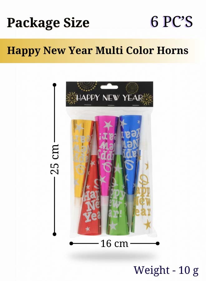 Feelings Happy New Year Horn - 20 cm - Assorted Color - Set of 6 - Image 2