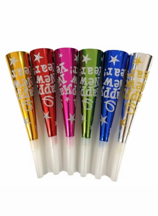 Feelings Happy New Year Horn - 20 cm - Assorted Color - Set of 6 - Image 1