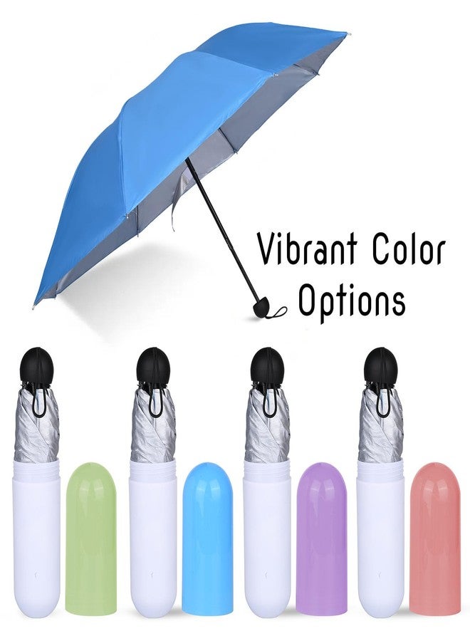 HACER Mini Umbrella with Capsule Case Foldable UV Proof Windproof Compact Pocket Lightweight Travel Umbrellas for Women Men Kids (Pack of 1, Random Color) - Image 3
