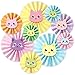 Oitnlaughter 9 Pcs Cartoon Doll House Birthday Party Fan Decorations for Cartoon Theme Cats Birthday Party Supplies Multicolor Cat House Vibrant Fun Hanging Paper Fans for Birthdays Decorations Cute Cat Themed - Image 2