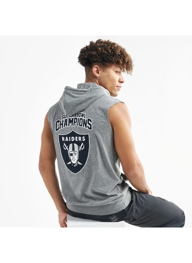 FAV Las Vegas Raiders Print NFL League Sleeveless Hoodie