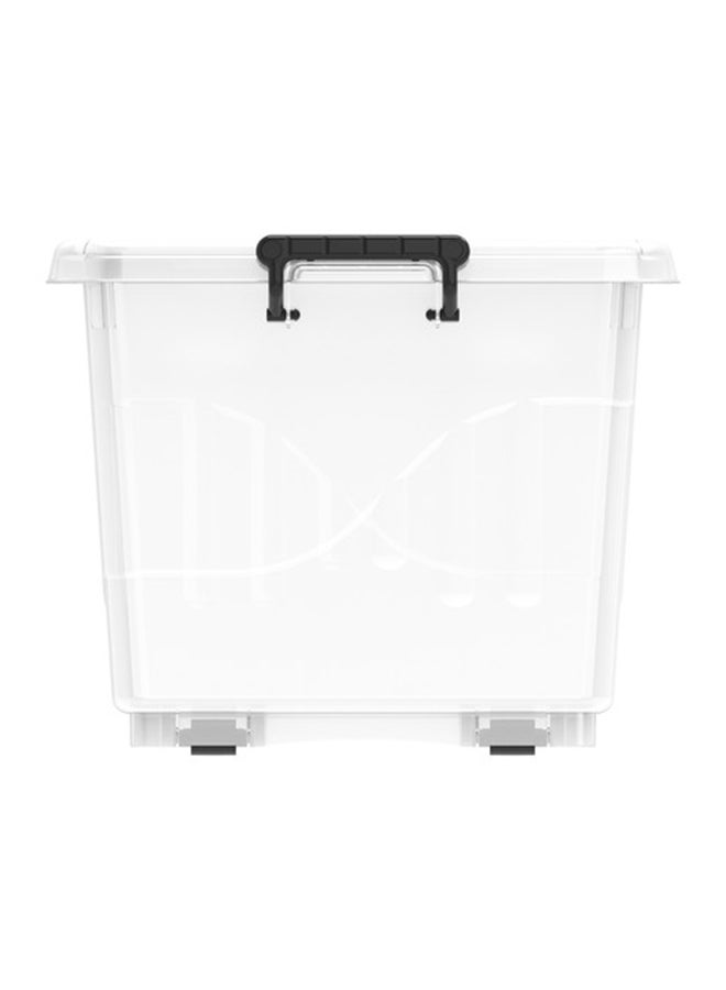 Cosmoplast 33L Clear Plastic Storage Box With Wheels & Lockable Lid (Pack Of 4) - Image 5
