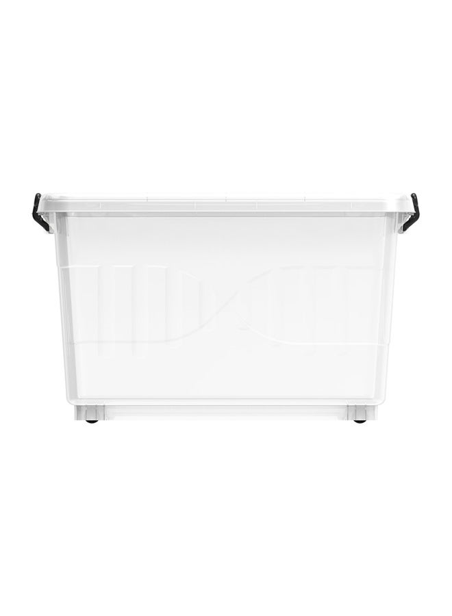 Cosmoplast 33L Clear Plastic Storage Box With Wheels & Lockable Lid (Pack Of 4) - Image 4