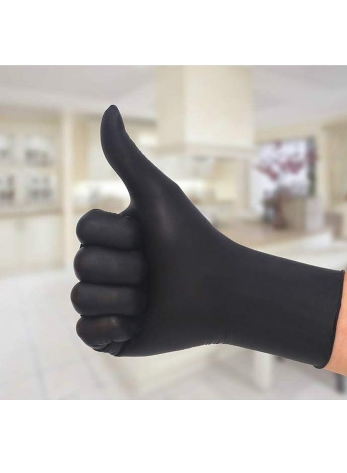 SKP Plastic Vinyl Gloves Black Extra Large Size (70 pcs) - Image 5