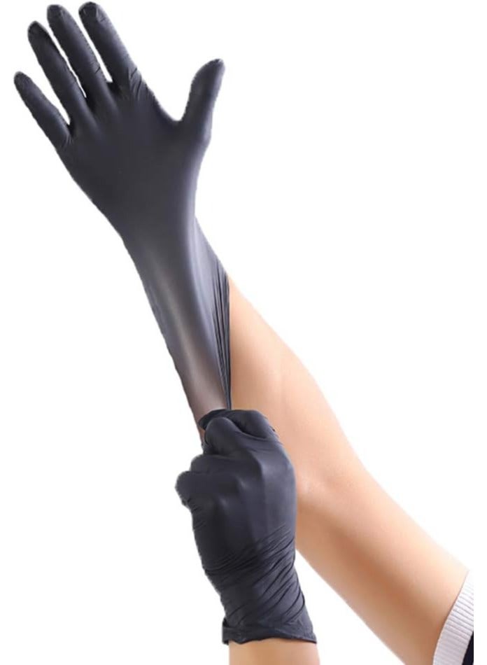 SKP Plastic Vinyl Gloves Black Extra Large Size (70 pcs) - Image 3