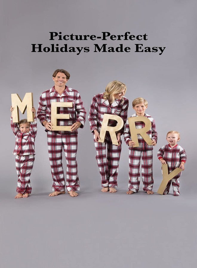 PajamaGram Christmas Pajamas For Family, Fireside Plaid, Baby 12M Red - Image 2