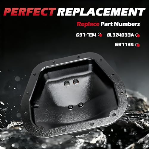 KOONDHEEND 697-734 9.75" Rear Differential Cover with Gasket and 12*Screw Compatible with Ford F150 E150 Expedition Transit-150 Lincoln Mark LT,Navigator | 9.75" Ring Gear - Image 5