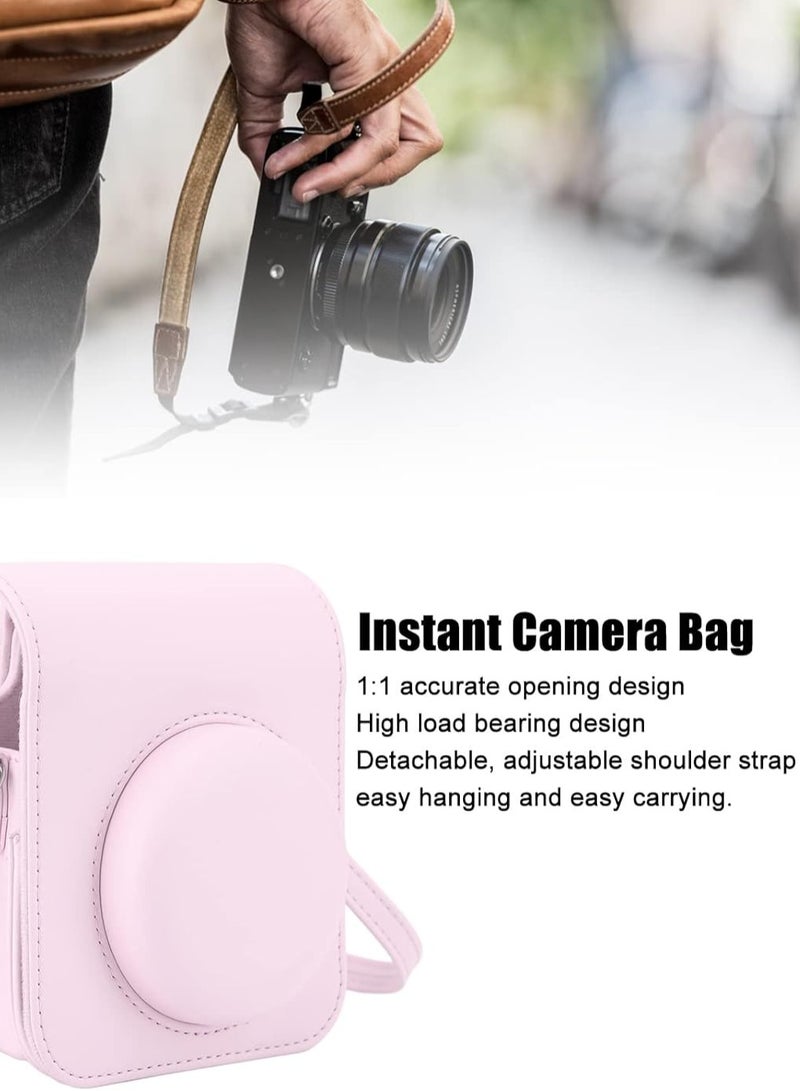 Mini Camera Protective Case Compatible with Fujifilm Instax Mini 12, Instant Camera Case with Adjustable Shoulder Strap, Cute Solid Color Camera Case Compatible with Instax Mini 12 Camera - Image 3