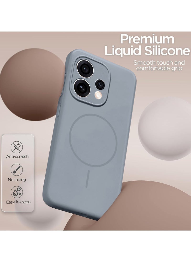 Wtech Oppo Reno15 5G 2026 Premium Liquid Silicone Compatible With Thin Magsafe Ring Case Cover (MCMPMN) - Grey - Image 4