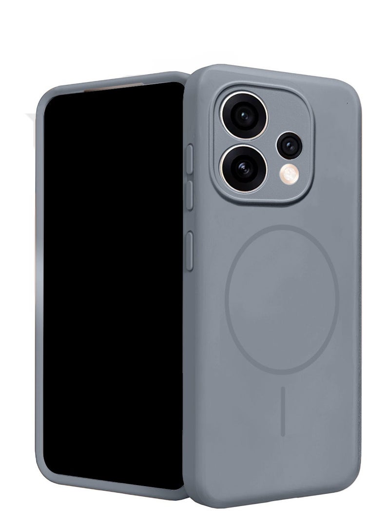 Wtech Oppo Reno15 5G 2026 Premium Liquid Silicone Compatible With Thin Magsafe Ring Case Cover (MCMPMN) - Grey - Image 3