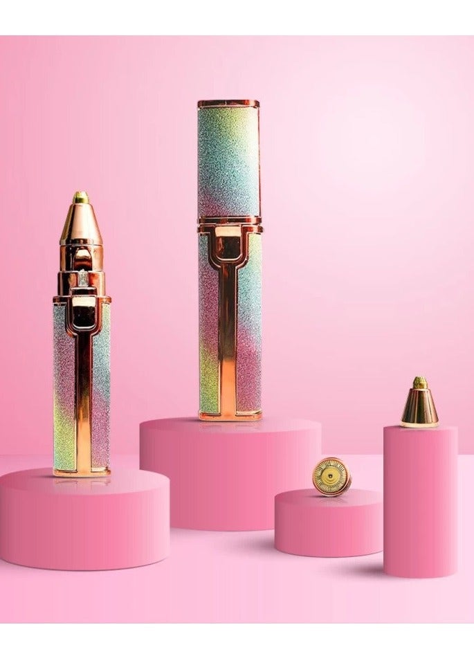 مزيل شعر الوجه للنساء، ماكينة حلاقة كهربائية 2 في 1 للنساء، بدون ألم، قابلة لإعادة الشحن عبر USB، ماكينة حلاقة مدمجة بضوء LED للشفاه والذقن والأنف 004 - Image 2