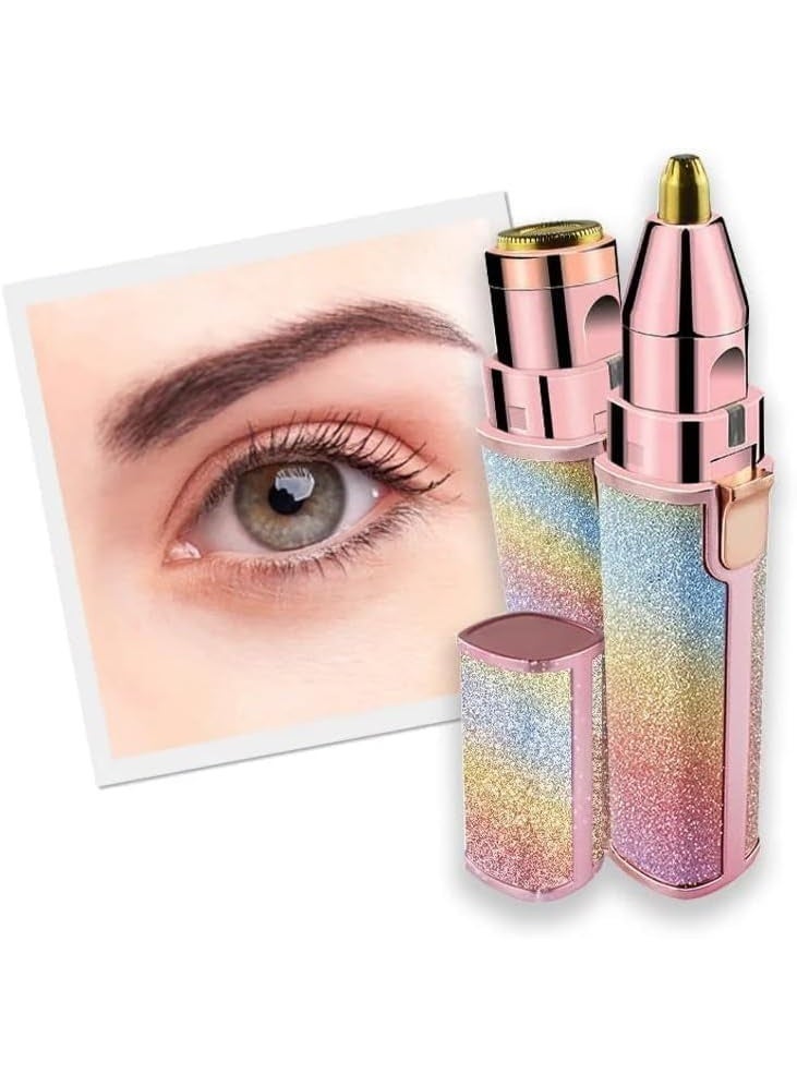 مزيل شعر الوجه للنساء، ماكينة حلاقة كهربائية 2 في 1 للنساء، بدون ألم، قابلة لإعادة الشحن عبر USB، ماكينة حلاقة مدمجة بضوء LED للشفاه والذقن والأنف 004 - Image 3