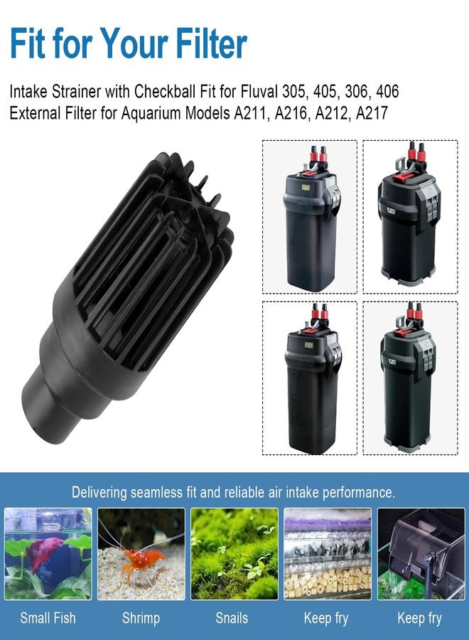 HEBRAR Intake Strainer with Checkball Fit for Fluval 305 405 306 406 External Filter for Aquarium Models A211, A216, A212, A217, Aquarium Intake Guard Keeps Water Crystal Clear for Fluval Replacement Parts - Image 2