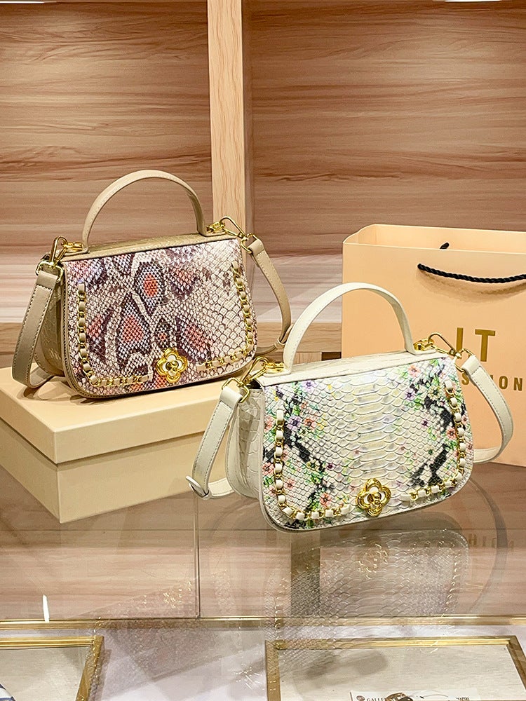 Advanced Crocodile Pattern Chain Lock Handbag Women'S All-Match Fashion Shoulder Crossbody Bag - Image 2