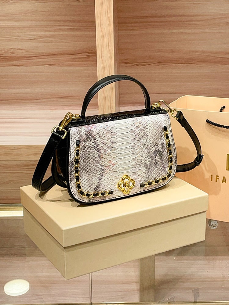 Advanced Crocodile Pattern Chain Lock Handbag Women'S All-Match Fashion Shoulder Crossbody Bag - Image 4