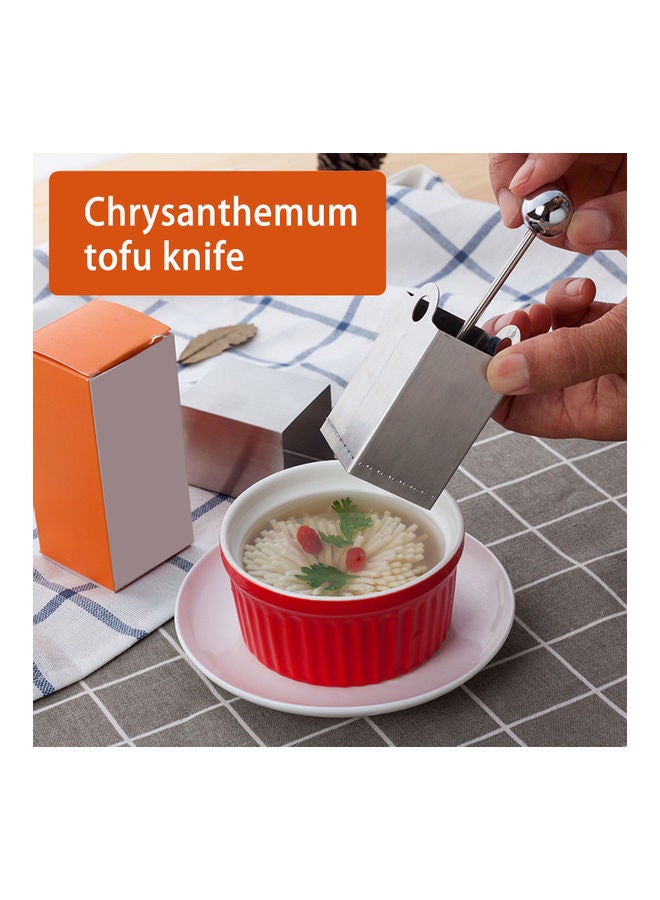 NIBEMINENT Household Chrysanthemum Tofu Shredder Silver 9.65 x 4.3 4.3cm - Image 1