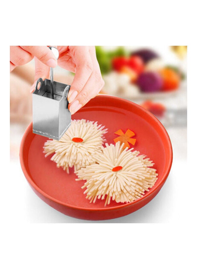 NIBEMINENT Household Chrysanthemum Tofu Shredder Silver 9.65 x 4.3 4.3cm - Image 2