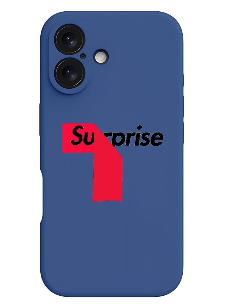 Theodor iPhone 16 Blue Protective Slim Fit Case Liquid Silicone Cover with Full Body Protection Anti-Scratch Shockproof Case For iPhone - Surprise - Image 1