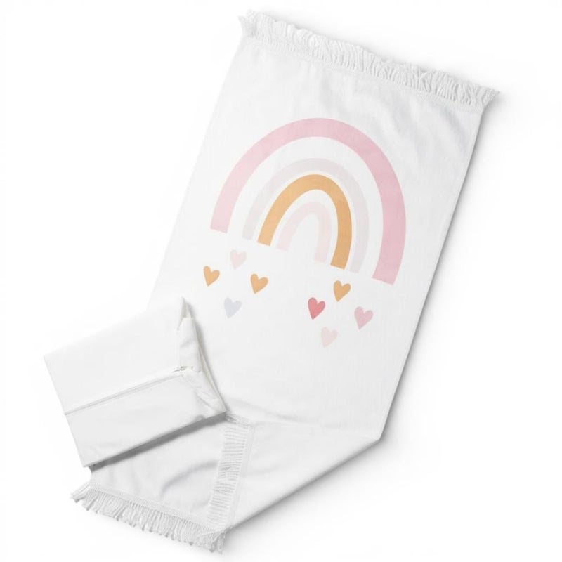 Reetal Girls Prayer Set with Mat & Abaya – Soft Velvet – Age 6-14 – Rainbow – Size L - Image 1