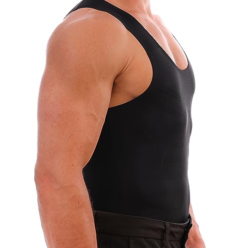 Esteem Apparel SlimFlex Mens Athletic Dry Fit Undershirt Workout Tank Top Camiseta Seco Rápido (Black, Medium) - Image 3