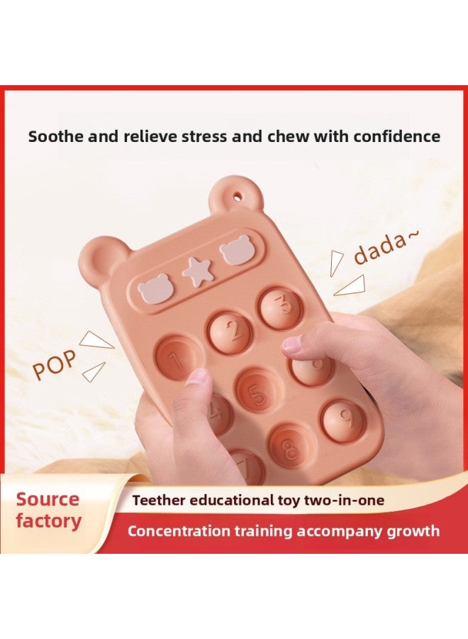 Baby Teething Toy Phone Shape Silicone Chewy Tooth Gel Anti-Eating Hand Training Grip Strengthener Intelligent Toys For Infants-Color:Purple PP Box Bracelet - Image 2